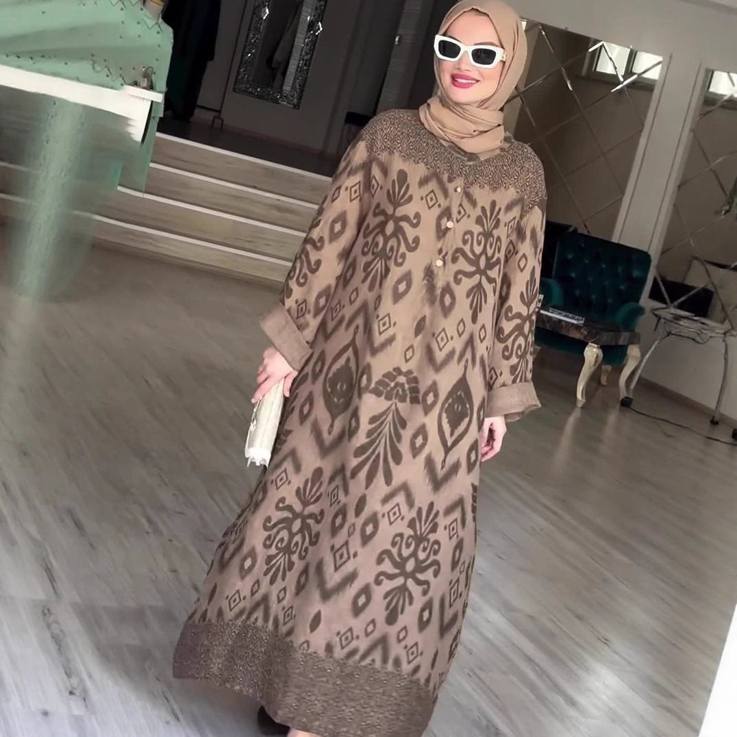 Robe Maxi Femme avec motif fin Chic und Stil