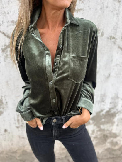 Blouse en velours élégante et confortable pour femmes Chic und Stil