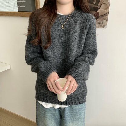 Pull en tricot décontracté pour femmes avec col rond et matériau doux Chic und Stil