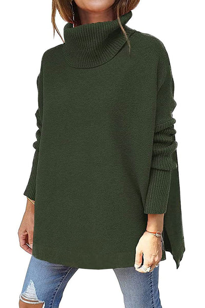 Pull roulé confortable pour femmes avec un motif en tricot doux Chic und Stil