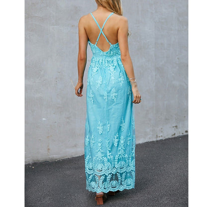 Dames Élégant Robe Maxi Florale Chic und Stil