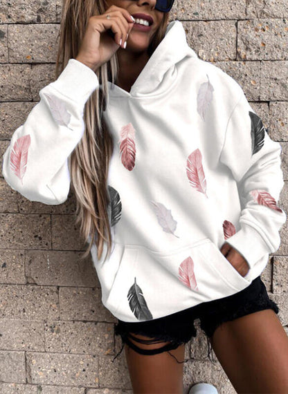 Pull à capuche pour femmes avec un élégant design de plumes Chic und Stil