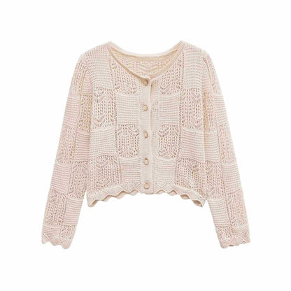 Dames cardigan avec un magnifique motif ajouré et un ourlet ondulé Chic und Stil