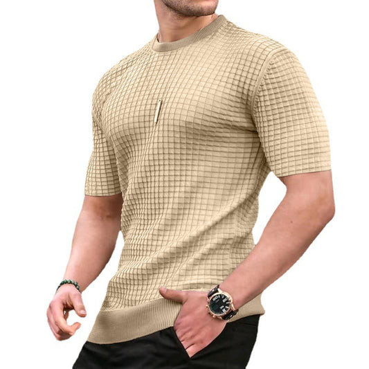 T-shirt Performance à manches courtes pour hommes avec design structuré Chic und Stil