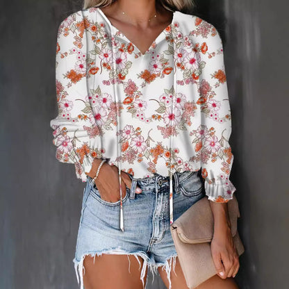 Chemise pour femmes avec décolleté en V et détails volants Chic und Stil