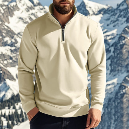 Fleece pullover for men with half-zip Chic und Stil