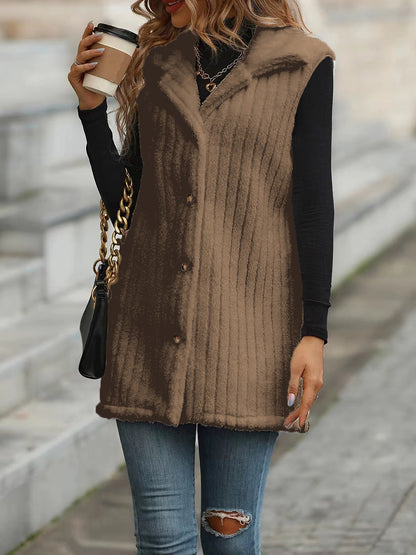 Dames élégante et chaude veste doublée avec fermeture à boutons Chic und Stil