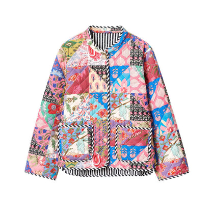 Dames doudoune avec design patchwork coloré Chic und Stil