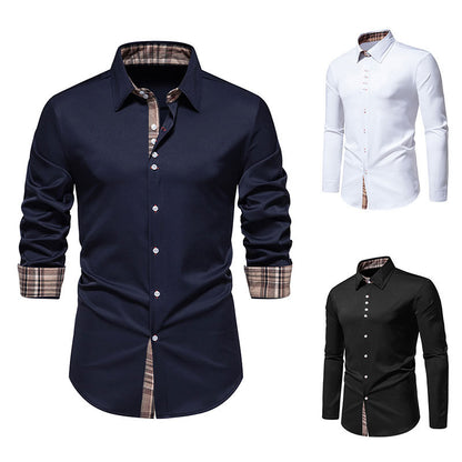 Chemise à manches longues pour hommes avec un détail à carreaux moderne et une coupe confortable Chic und Stil