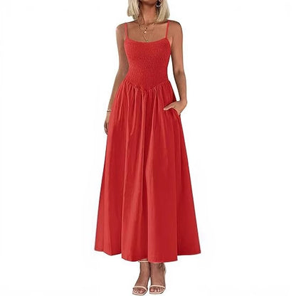 Robe maxi pour femmes avec haut élastique et jupe fluide Chic und Stil