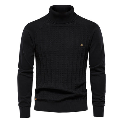 Pull en tricot pour hommes avec col montant tendance et design texturé Chic und Stil