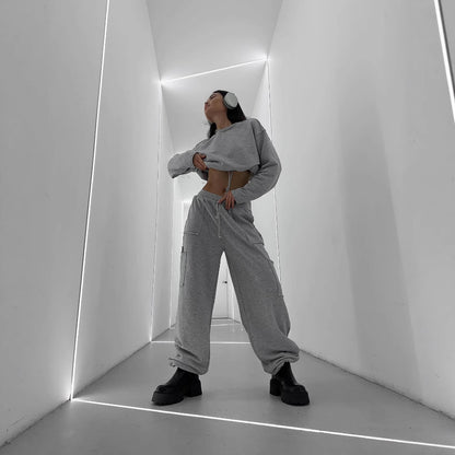 Pull cropped décontracté pour femmes avec cordon Chic und Stil