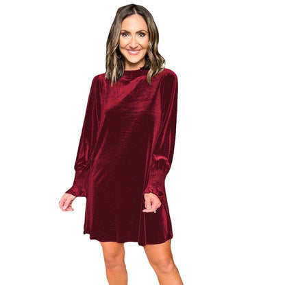 Robe de soirée en satin pour femmes avec manches longues et coupe élégante Chic und Stil
