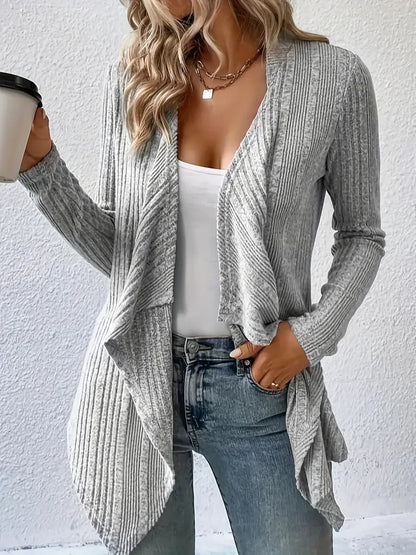 Dames cardigan confortable avec coupe décontractée et ourlet asymétrique Chic und Stil