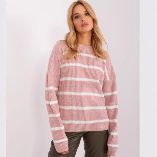 Pull-over en tricot décontracté pour femmes avec un motif à rayures moderne et une coupe ample Chic und Stil