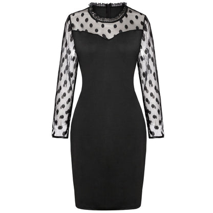 Robe mini à manches transparentes à pois Chic und Stil