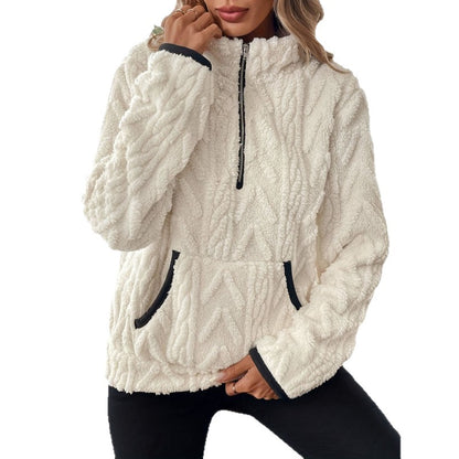 Dames pull en polaire douillet avec fermeture éclair et poches Chic und Stil