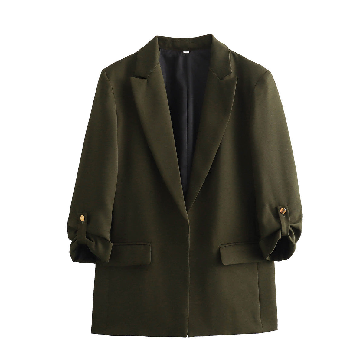 Elegant blazer jacket for women with structured sleeves and discreet golden accents Chic and Style