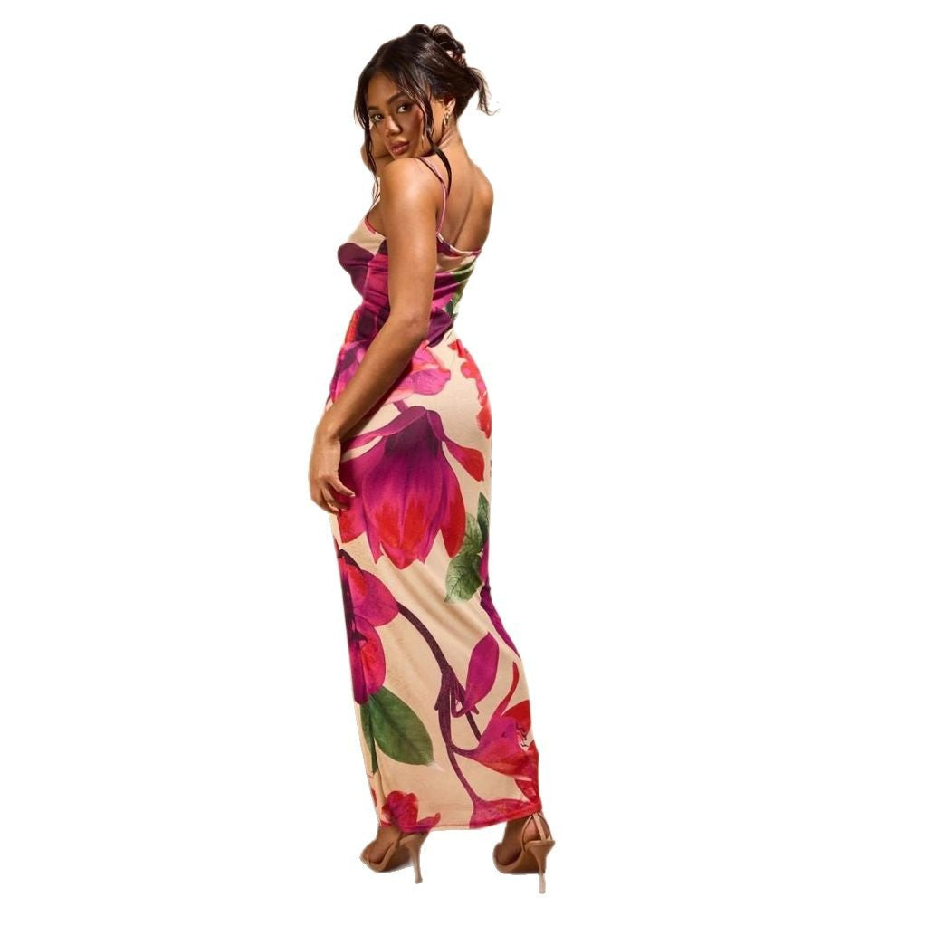 Robe maxi fleur A-line Chic und Stil pour femmes