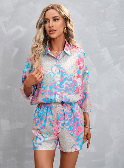 Chemise pour dames à manches courtes décontractée avec taille élastique et design moderne Chic und Stil