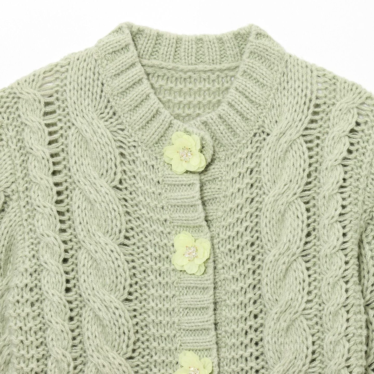 Dames gilet en tricot court avec détail floral Chic und Stil