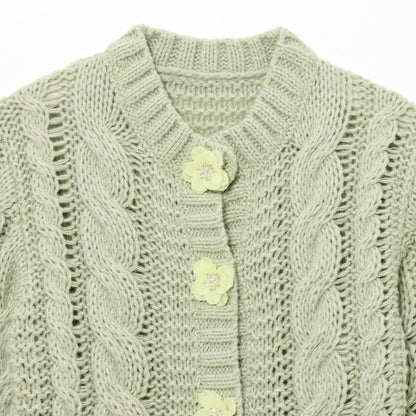 Dames gilet en tricot court avec détail floral Chic und Stil