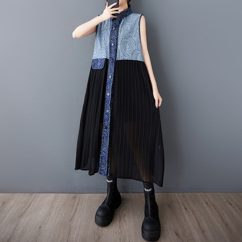 Robe maxi plissée pour femmes avec haut orné Chic und Stil