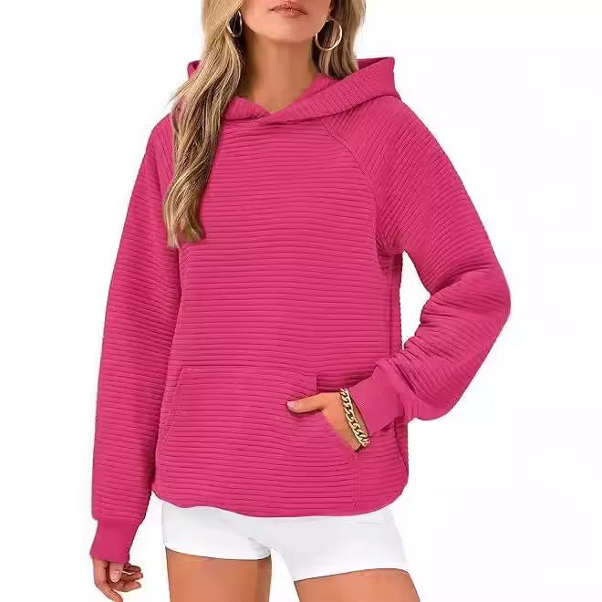 Pull à capuche décontracté pour femmes en coton structuré Chic und Stil