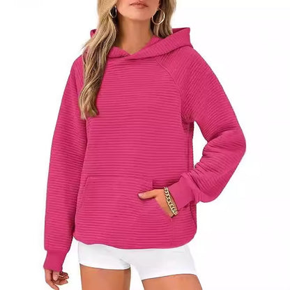 Pull à capuche décontracté pour femmes en coton structuré Chic und Stil