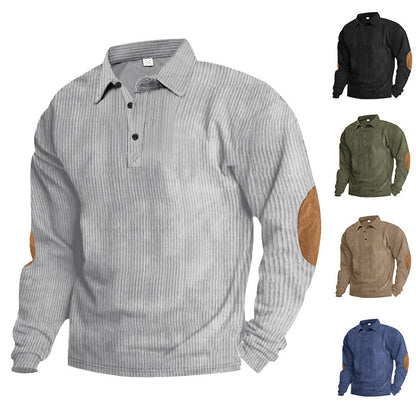 Chemise à manches longues pour hommes avec design structuré et détails en cuir Chic und Stil