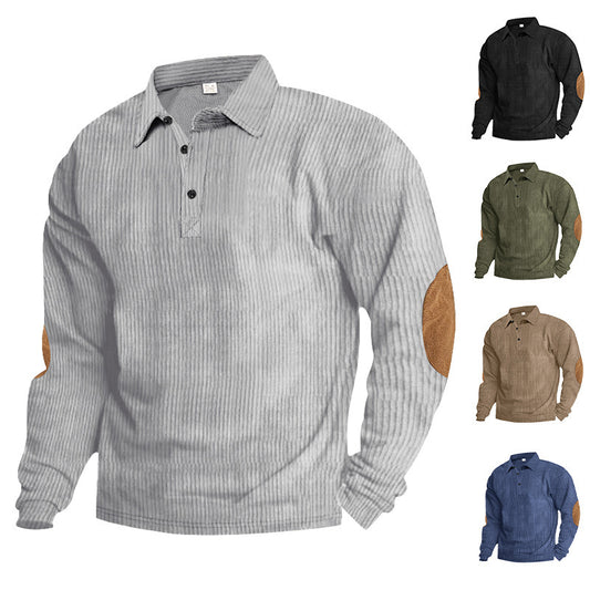 Chemise à manches longues pour hommes avec design structuré et détails en cuir Chic und Stil