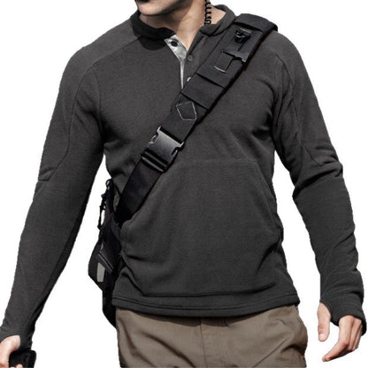 Men's fleece pullover with a stylish high collar and practical buttons Chic und Stil