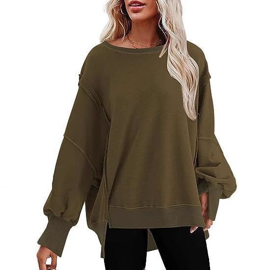 Damen Oversize Sweatshirt avec des manches ballonnantes Chic und Stil