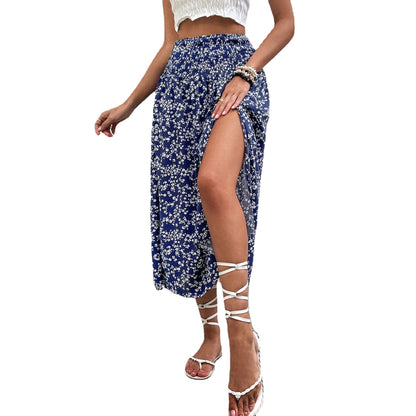 Jupe maxi fendue à imprimé floral pour femmes Chic und Stil