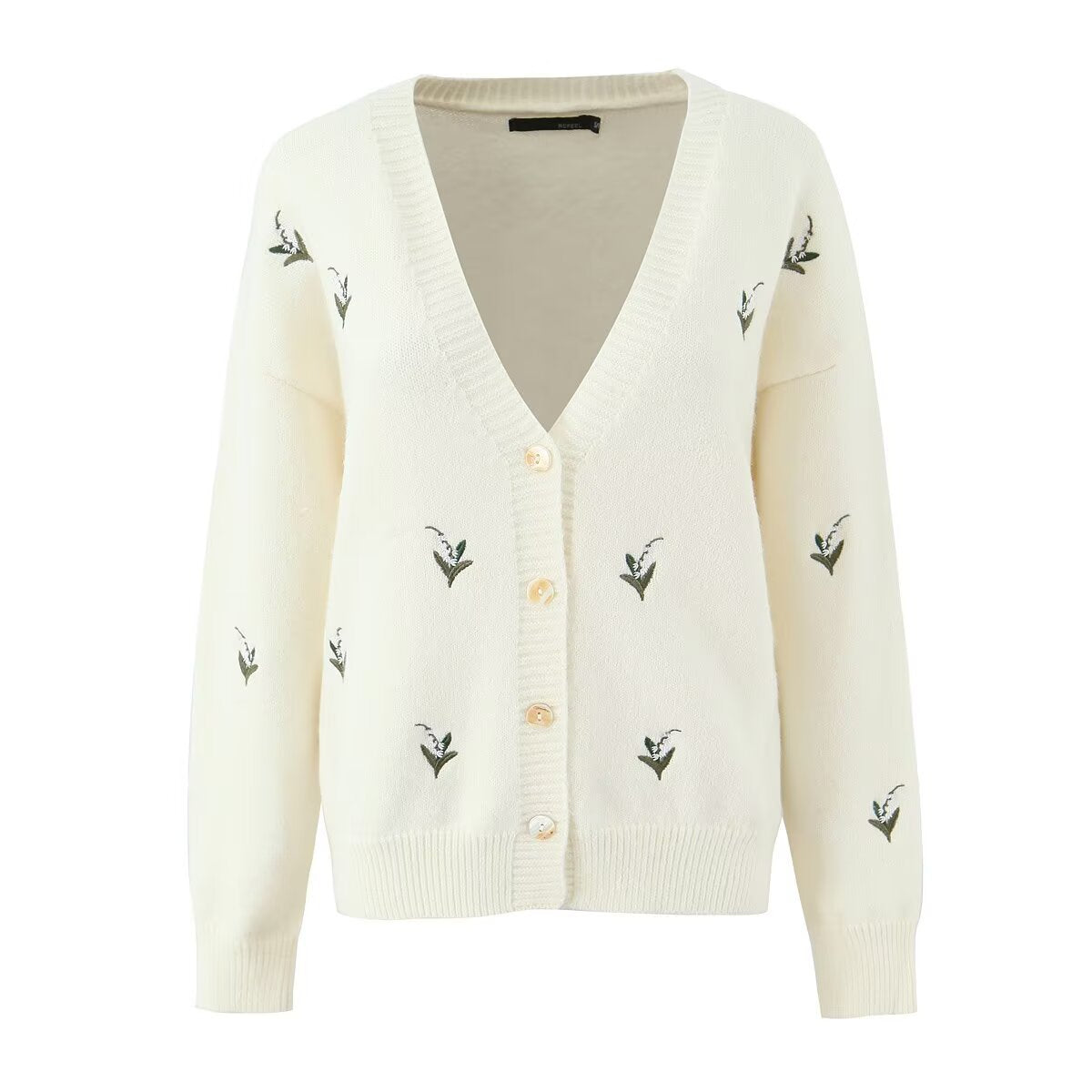 Cardigan pour femmes avec design floral et patte de boutonnage Chic und Stil