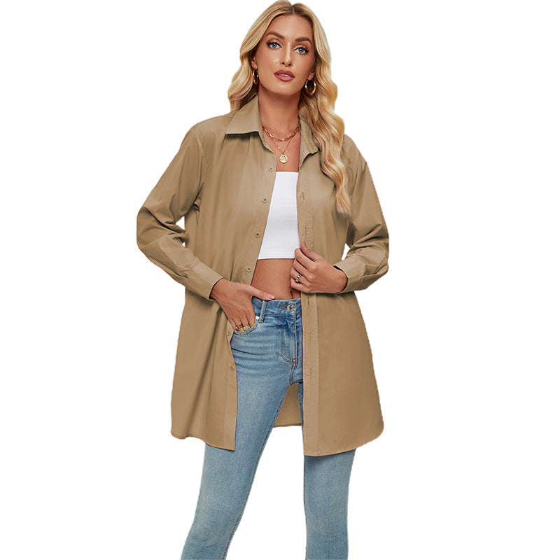 Chemisier long à manches longues pour dames au style oversize Chic und Stil