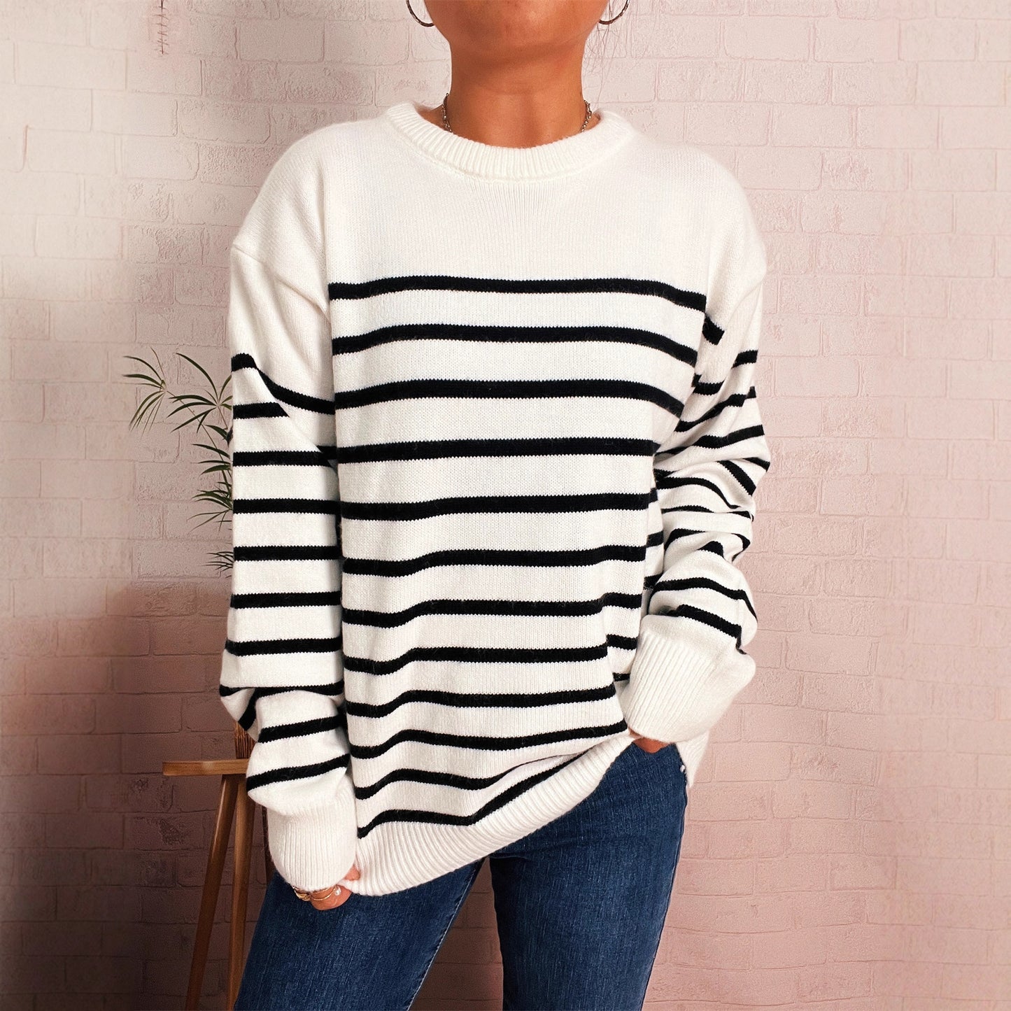 Pull femme décontracté rayé avec coupe moderne Chic und Stil