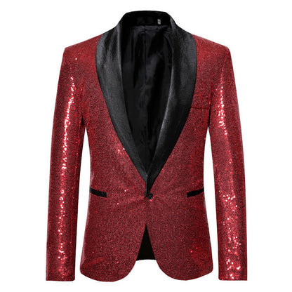 Dames Bl sparkling blazer avec revers noir Chic und Stil