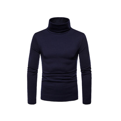 Hommes Haut de gamme Haut à col roulé en matériau élastique Chic und Stil