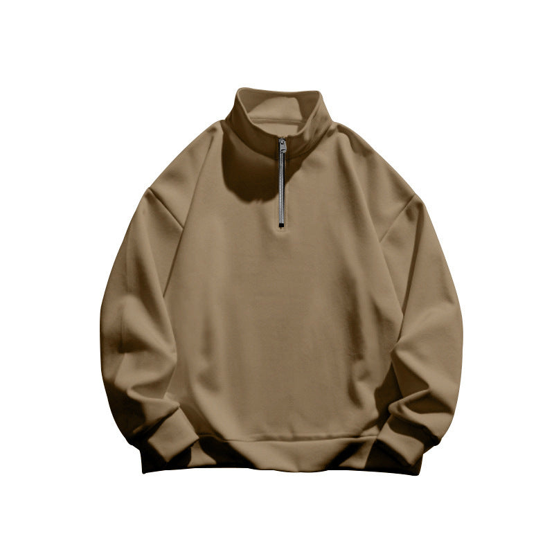 Stylish fleece pullover for men with high collar and zip Chic and Style
