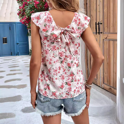 Damen Bluse mit Rüschendetails und floralem Muster Chic und Stil