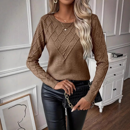 Pull en tricot à motif losanges pour dames Chic und Stil
