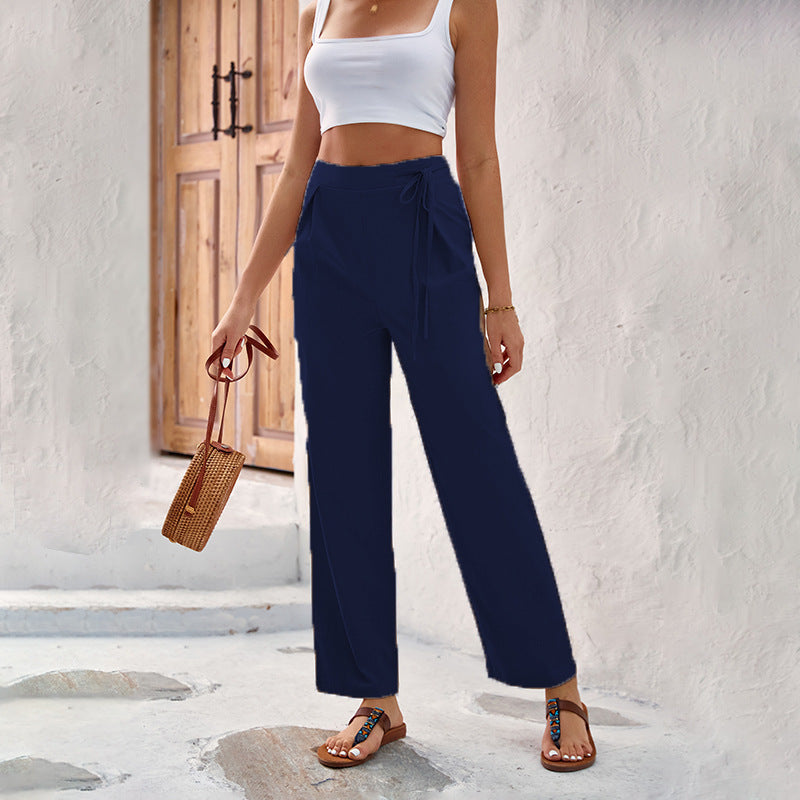 Women Elegant and Comfortable Wide Leg Pants with Tie Chic and Style