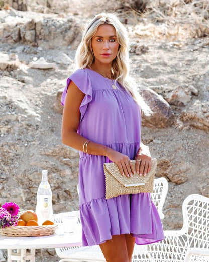 Dames Robe Mini Flottante Échelonnée Chic und Stil