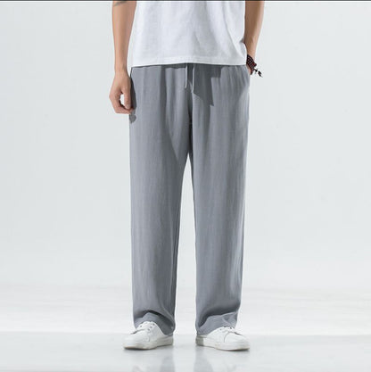 Casual linen pants for men with elastic waist and practical side pockets Chic and Style