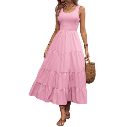 Robe maxi femme avec des détails en volants et un haut élastique Chic und Stil
