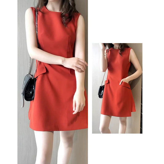 Robe mini A-line élégante pour femme avec ourlet asymétrique Chic und Stil