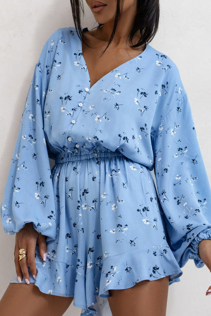 Robe mini décontractée pour femmes avec des manches volumineuses et un design floral Chic und Stil