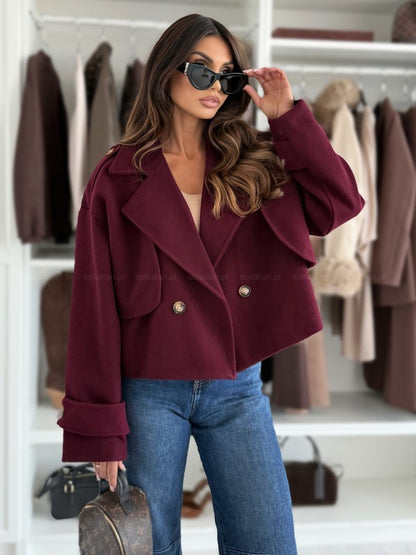 Dames Élégante Veste en Laine Courte Chic und Stil