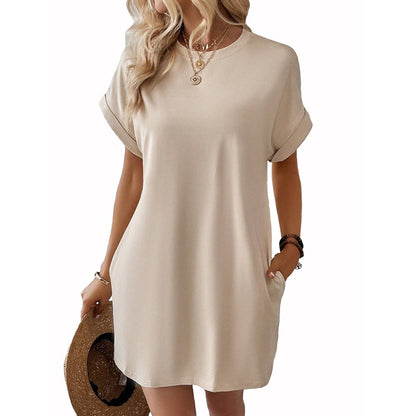 Robe d'été à manches courtes pour femmes avec poches Chic und Stil